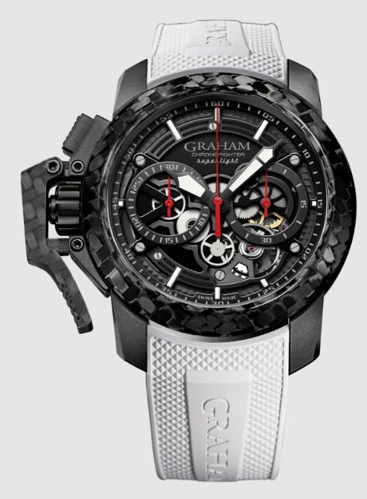 Replica Graham Watch 2CCBK.B25A.K102K CHRONOFIGHTER SUPERLIGHT CARBON SKELETON BLACK WHITE RUBBER